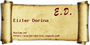 Eizler Dorina névjegykártya